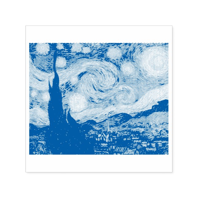 VINTAGE VAN GOGH "STARRY NIGHT" RUBBER STAMP (Design)