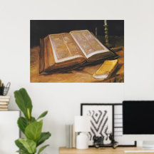 Vintage van Gogh Still Life with Bible