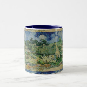 Vintage Van Gogh Thatched Cottages At Cordeville Two-Tone Coffee Mug