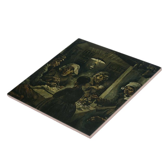 Vintage Van Gogh The Potato Eaters    Ceramic Tile (Side)