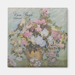 Vintage Van Gogh Vase with Roses Magnet
