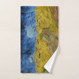 Vintage Van Gogh Wheatfield With Crows Hand Towel