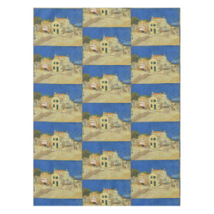 Vintage Van Gogh Yellow House Blue Sky Painting Tablecloth