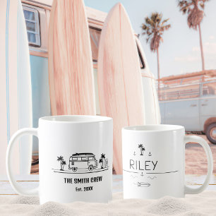 Vintage Van Life Surfer Crew Coffee Mug