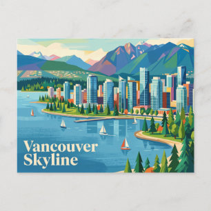 Vintage Vancouver Skyline Canada Postcard