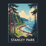 Vintage Vancouver Stanley Park Canada Travel Postcard<br><div class="desc">Vancouver is a vibrant coastal city in British Columbia, framed by ocean, mountains, and forest — a perfect fusion of natural beauty and urban sophistication. Known for its multicultural population and laid-back vibe, Vancouver offers world-class dining, art galleries, markets, and outdoor adventures all within close reach. Neighbourhoods like Gastown, Yaletown,...</div>