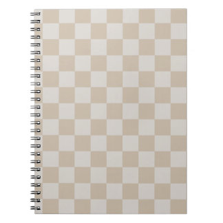 Vintage Vanilla White coffee cream chequered chess Notebook