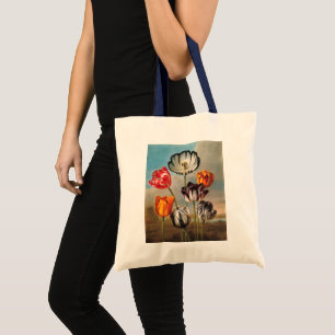 Vintage Variegated Tulip Flowers in a Landscape Tote Bag