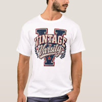 Vintage Varsity Distressed Block Letter V