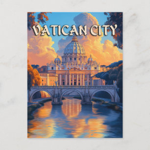 Vintage Vatican City Travel  Postcard