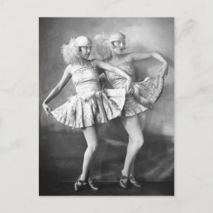 Vintage Vaudeville Dancers Retro Glam Postcard