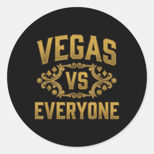 Vintage Vegas Vs Everyone City Pride Quote Classic Round Sticker