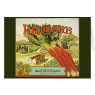 Vintage Vegetable Can Label Art, Rhubarb Farm