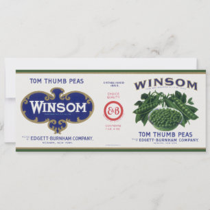 Vintage Vegetable Can Label Art, Winsom Peas