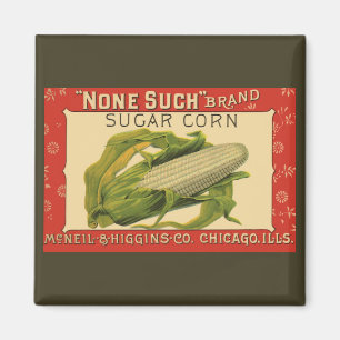 Vintage Vegetable Label Art, None Such Sugar Corn Magnet