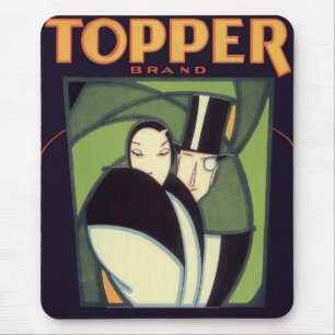 Vintage Vegetable Topper Label, Art Deco Romance Mouse Pad