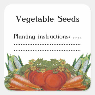 Vintage Vegetables Custom Seed or Canning Label