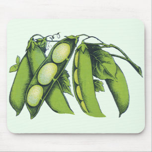 Vintage Vegetables; Lima Beans, Organic Farm Foods Mouse Pad
