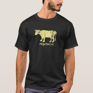 Vintage Vegetarian Cow Yellow T-Shirt