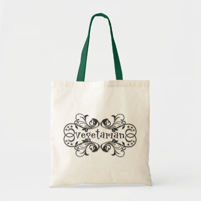Vintage Vegetarian Tote Bag (Front)