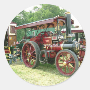 vintage vehicle and trailer classic round sticker