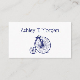 Vintage Velocipede Penny Farthing Bicycle Bike Blu Business Card