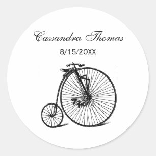 Vintage Velocipede Penny Farthing Bicycle Bike Classic Round Sticker