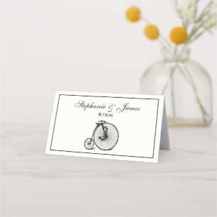 Vintage Velocipede Penny Farthing Bicycle Bike Place Card