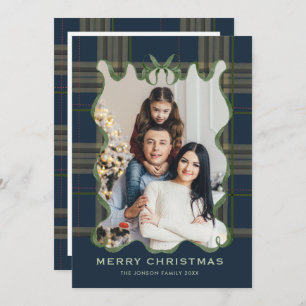 Vintage Velvet Christmas Red Bow Coquette 5 Photo Holiday Card