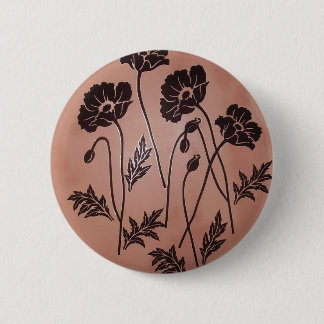 Vintage Velvet Poppies 6 Cm Round Badge