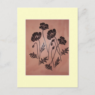 Vintage Velvet Poppies Postcard