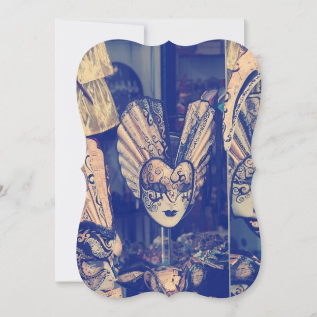 Vintage Venetian carnival mask Invitation (Front)