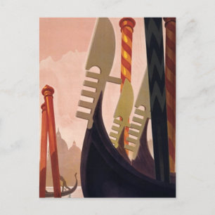 Vintage Venezia Gondolas Postcard
