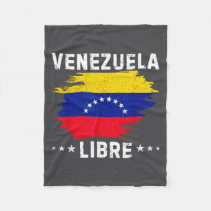 Vintage Venezuela Libre 2026 Venezuela Flag Fleece Blanket