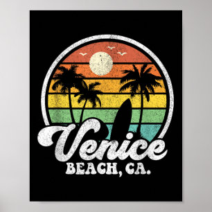 Vintage Venice Beach California Ca Surfing Retro S Poster