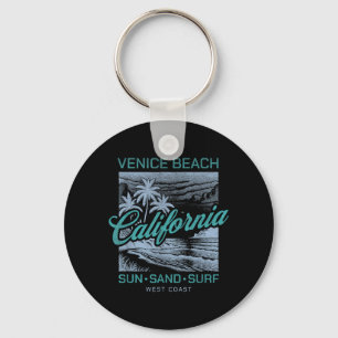 Vintage Venice Beach California Sun Sand Surf West Key Ring
