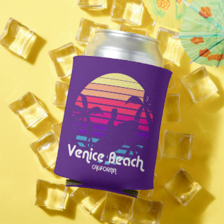 Vintage Venice Beach California Sunset Can Cooler