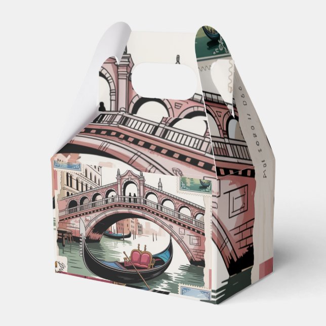Vintage Venice Gondola Gift  Favour Box (Front Side)