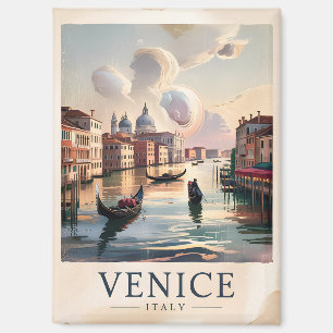 Vintage Venice Italy Gondola Canal Watercolor Art Magnet