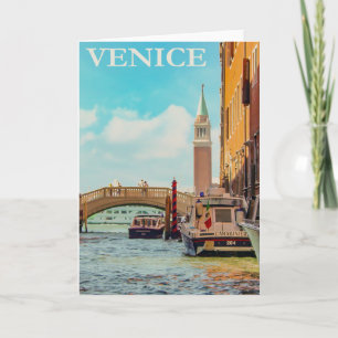 Vintage Venice Italy Travel Card