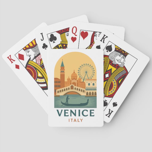 Vintage Venice Italy Travel Poker Cards – Retro (Back)