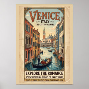 Vintage Venice Italy Travel Poster