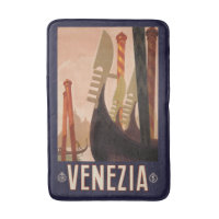 Vintage Venice Italy Travel Poster bath mats