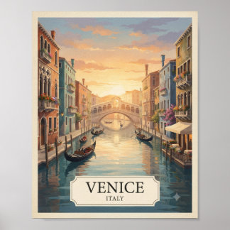 Vintage Venice Italy Travel Poster | Grand Canal W