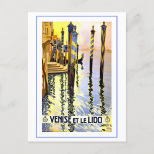 Vintage Venice, Italy, Travel Poster Postcard