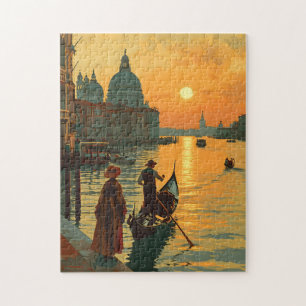 Vintage Venice Sunset Jigsaw Puzzle