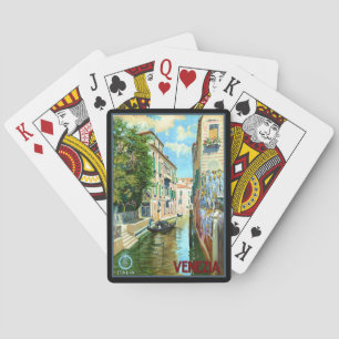 Vintage Venice Travel Poster Postcard Playing Cards