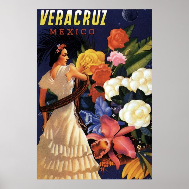 Vintage Veracruz Mexico Travel Poster (Front)