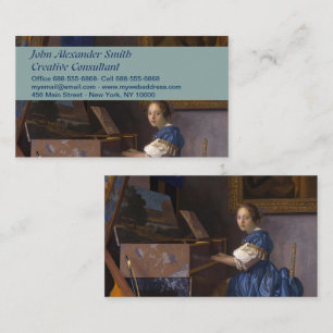 Vintage Vermeer Baroque Music Scene Art Business Card