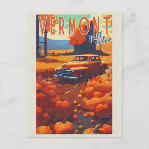 Vintage Vermont Fall Foliage Colour Travel Postcard
